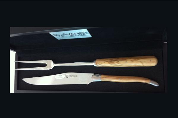 Set Coltello Forchettone Legno di Ulivo 1