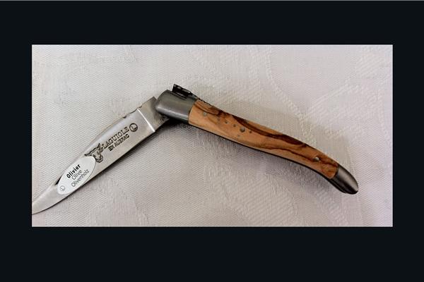 Coltello Pieghevole Inox 10 cm in Ulivo 2