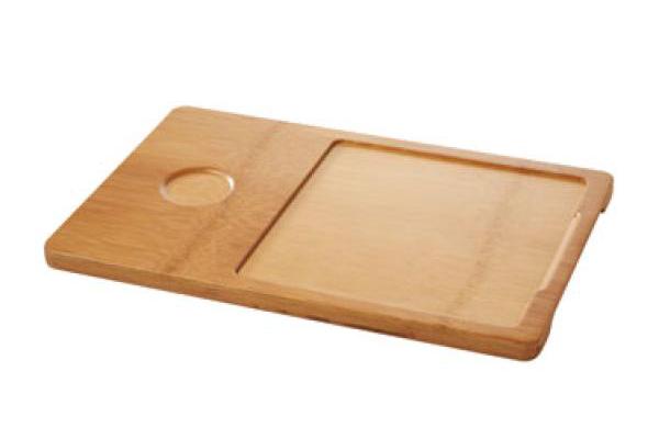 PLATEAU POUR ASSIETTE CARREE 20CM + BOL 25CL BASALT 1