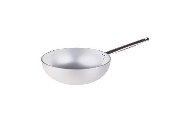 Wok Radiante con fondo piano in alluminio 5mm – 1 manico 1