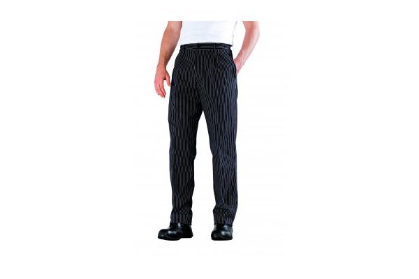 FUNANDOC PANTALONE NERO RIGATO BIANCO 1