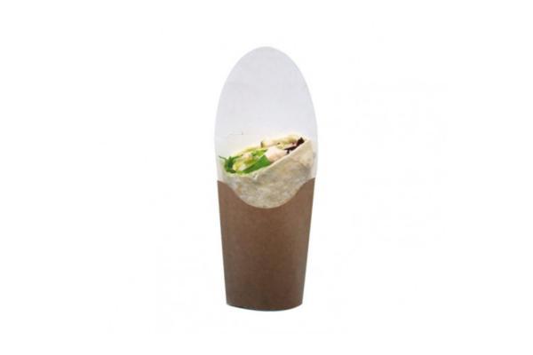 Contenitore marrone per crepes o piadina 25,5 x 8,9 cm 1