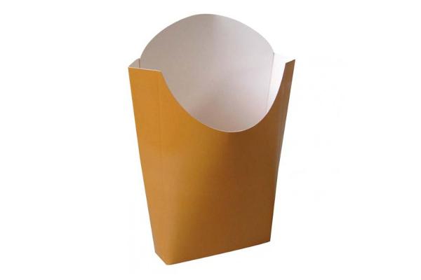 Contenitore da fritto / cibo da asporto, cartone marrone, interno laminato bianco, 500 ml 1