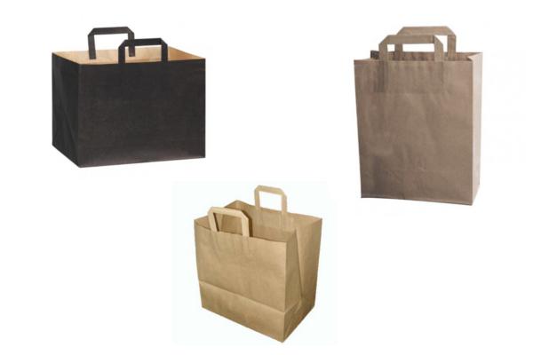 Shopper kraft in carta con manici, 26 + 17 x 28 cm 3