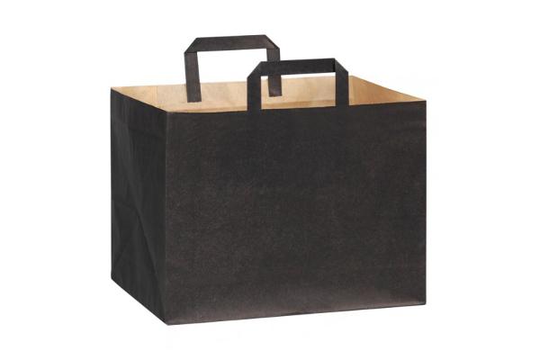 Shopper con manici carta nera, base larga 32 x 24 x 22 cm 1